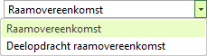 Contractvorm kiezen - uitklaplijst