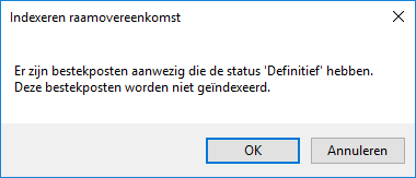 Indexeren raamovereenkomst status Definitief