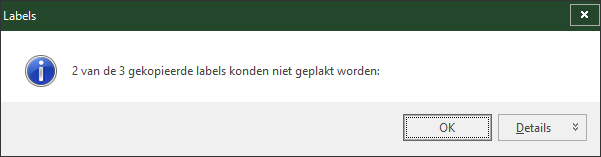 Labels - melding bij plakken ivm dubbele labels - eenvoudig