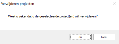 Verwijderen project SQL