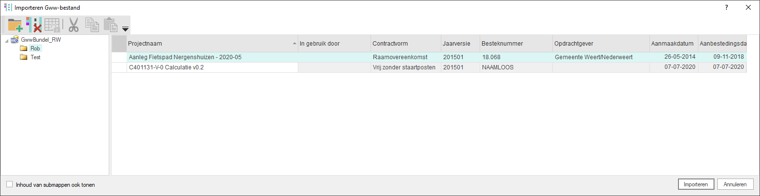 Importeren Gww-bestand SQL