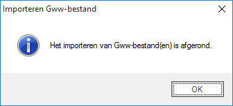 Importeren Gww-bestand SQL gereed