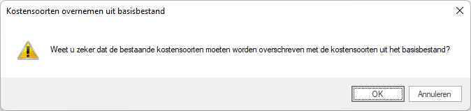 Kostensoorten vervangen