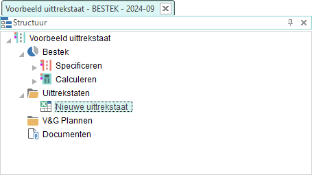 Stuctuur met UTS uitgeklapt