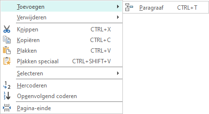 Toevoegen paragraaf submenu