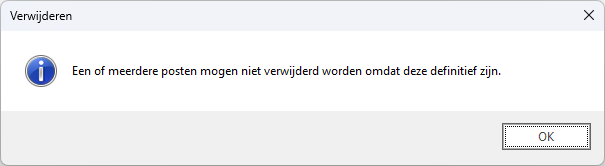 Verwijderen meerdere begrotingsregels status Definitief
