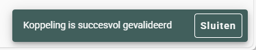 ERP-koppeling - knop Valideer koppeling - correct