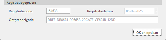 Registratiegegevens - New