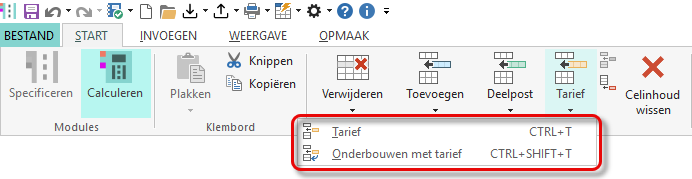 Toevoegen tarief-onderbouwen met tarief