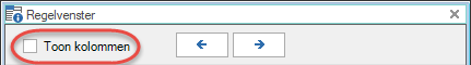 Regelvenster - toon kolommen