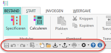 Werkbalk snelle toegang onderzijde