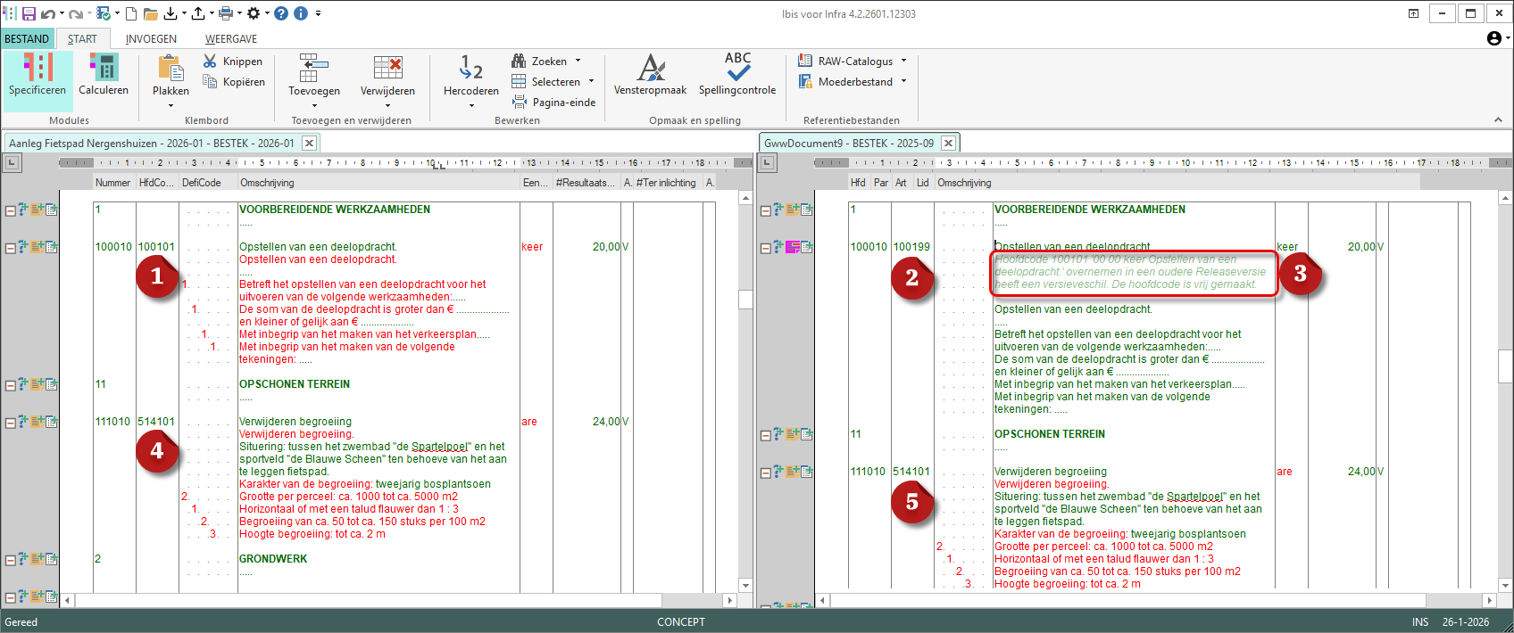Hoofdcode wel of niet vrijmaken bij versieverschillen binnen 2025