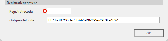 Registreren - registratiecode ontbreekt