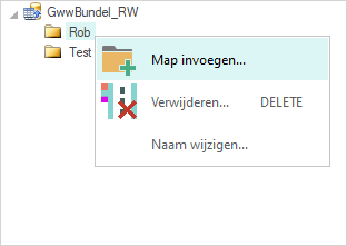 Toevoegen map SQL snelmenu