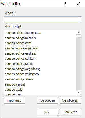 Aangepaste woordenlijsten