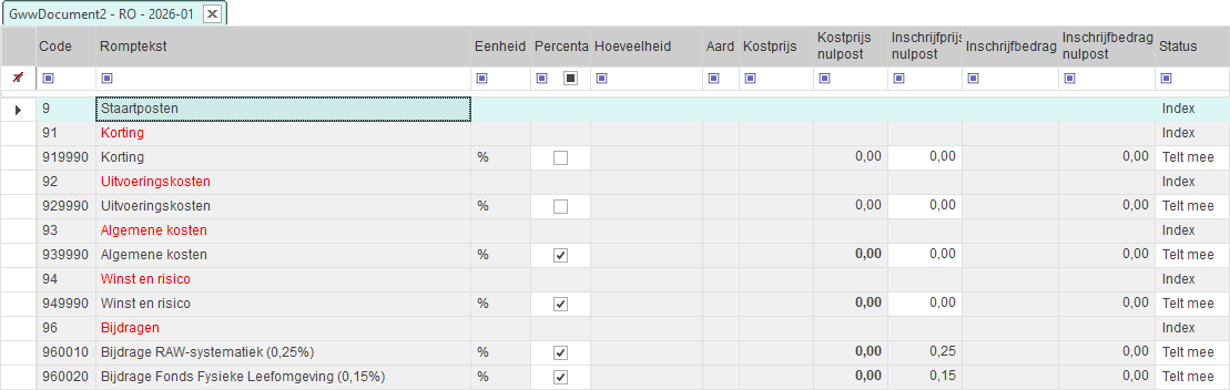 Nieuw bestand met BB - RO