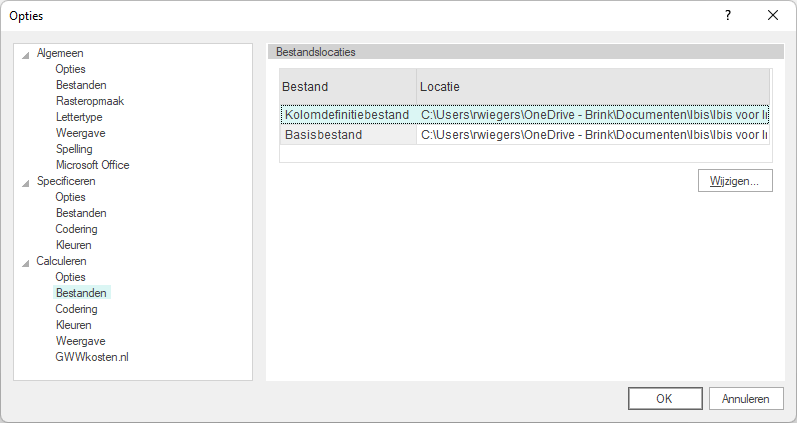 Opties-GwwCalc-Bestanden