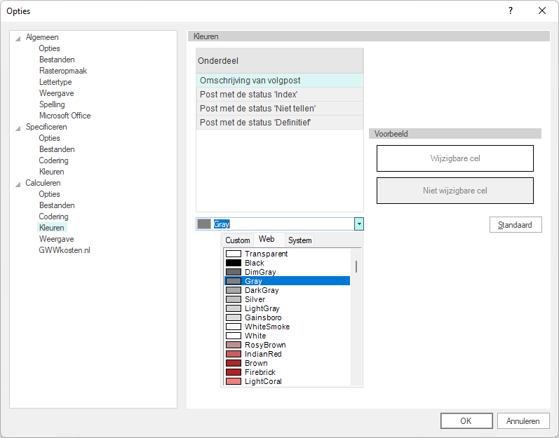 Opties-GwwCalc-Kleuren
